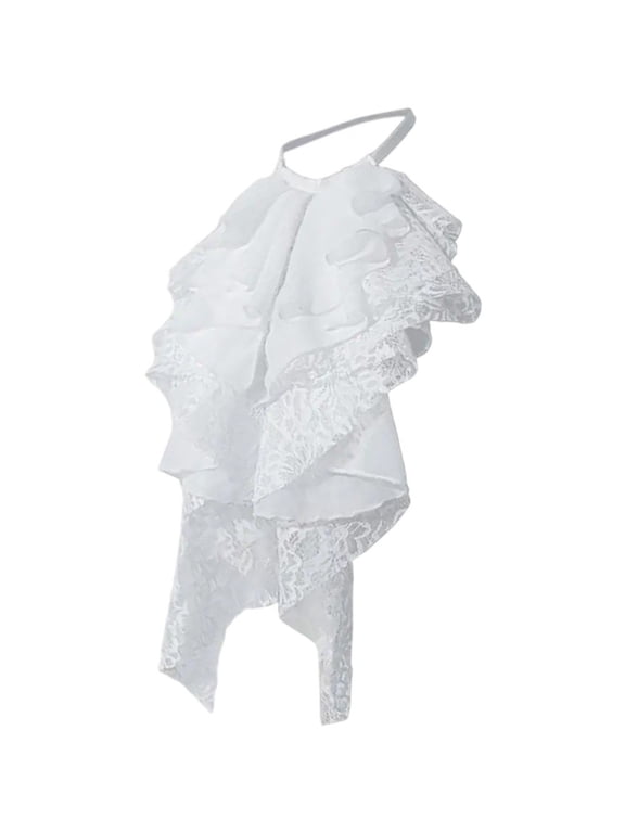 Vintage Lace Jabot Necktie, Layered Ruffle Lace Jabot Necktie, Medieval False Collar Costume