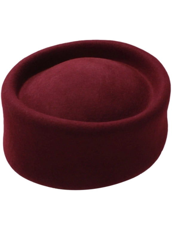 Vintage Pillbox Hat for Women Elegant Top Hat Retro French Wool Fascinator Base Wedding Derby Church Party Hat Winter Cocktail Party Fedora