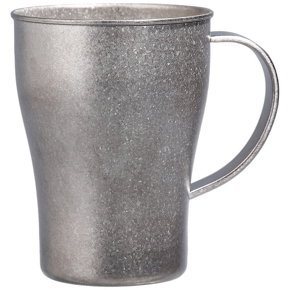 Jiibva Vintage Pure Titanium Coffee Mug Portable Beer Stein Tumbler with Handle Silver Retro Cold Water Mug for Indoor Outdoor