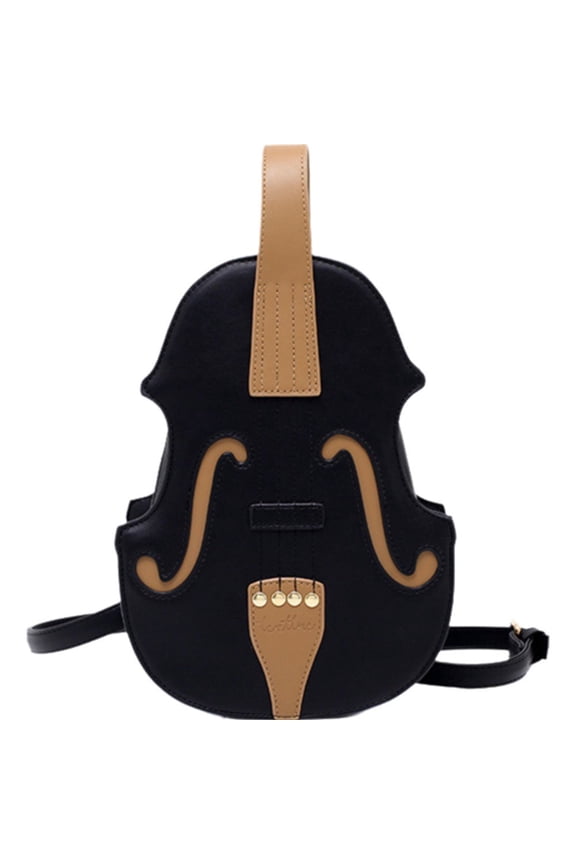 Violin Shaped Crossbody Bag Female PU Leather Small Backpacks For Women Sewing Thread Ladies Fashion Shoulder Bag