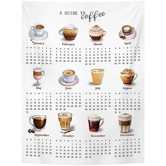 Jiibva Wall Calendar Towel Decoration,Wall Tapestry Calendar 2026 - Monthly Wall Towel Calendar Tapestry - Chic Home Ornaments 12 Month Novelty Yearly Planners Wall Art