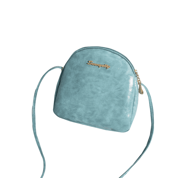 Jiibva Women Leather Shoulder Bag Messenger Bag Small Square Package Shell Shape Top Handle Satchel Handbags (Blue)