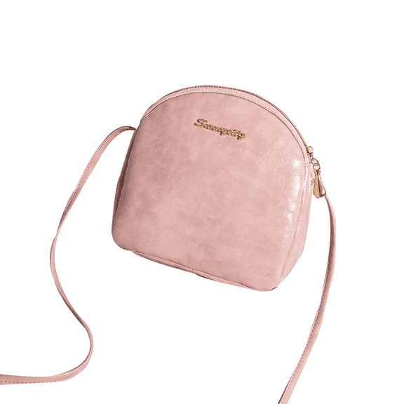 Jiibva Women Leather Shoulder Bag Messenger Bag Small Square Package Shell Shape Top Handle Satchel Handbags (Pink)