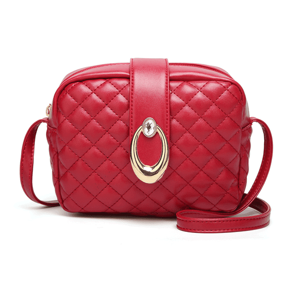Jiibva Women Shoulder Crossbody Bag Elegant Quilted Twist Lock Purses Satchel Handbags (Red)