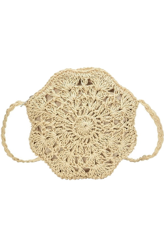 Women Weave Straw Crossbody Bags for Women Handmade Woven Rattan Crossbody Bag Summer Beach Purse Handbags Bohemian Messenger Bag