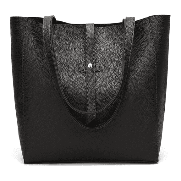 Jiibva Women's Handbags Candy Shoulder Bags Ladies Totes Shopper Bag PU Leather Top Handle Bags Women Messenger Bag (Black)