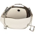 thumbnail image 1 of Jiibva Women's Reflective Oval Clutch with Shoulder Chain - Small Metal Crossbody Bag for Party, Wedding, Cocktail, Prom, 1 of 7