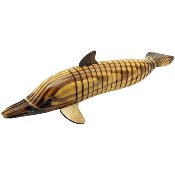Jiibva Wooden Dolphin Figurine 33cm Movable Wooden Dolphin Cute Dolphin Statue Dolphin Model Animal Figurine Decoration Craft for Home Office