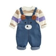 thumbnail image 1 of Jiilone Toddler Boys Outfit Sets 2 Piece Casual Autumn Round Neck Tops With Overalls Comfortable Playwear Kids Boys Outdoor Activities, 1 of 9