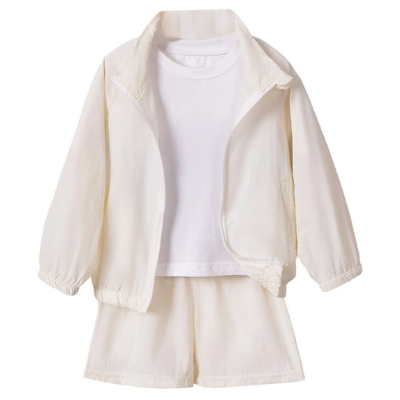 Jiilone Toddler Boys Outfit Sets Casual Tracksuits Long Sleeve Zip Up Hoodie With Shorts Spring Autumn Kids Boys Sportswear Comfortable Playwear