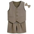 thumbnail image 1 of Jiilone Toddler Boys Outfit Sets Formal Suits Childrens Boys Performance Wedding Celebration Party Outfits Bow Ties Jackets Shorts 2 Piece Boys Suits, 1 of 7
