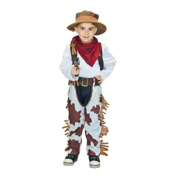 Jiilone Toddler Boys Outfit Sets Western Cowboy Style Cowboy Stage Performance Halloween Party Play Dress Up With Vests Pants Scarf Hats Accessories