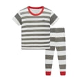 thumbnail image 1 of Jiilone Toddler Boys Outfits Sets Graphic Cartoon Summer T Shirts + Striped Pants Cute Elastic Waist 2 Piece Soft Boys Playwear Sportswear, 1 of 2