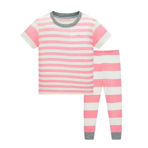 Jiilone Toddler Boys Outfits Sets Graphic Cartoon Summer T Shirts Striped Pants Cute Elastic Waist 2 Piece Soft Boys Playwear Sportswear