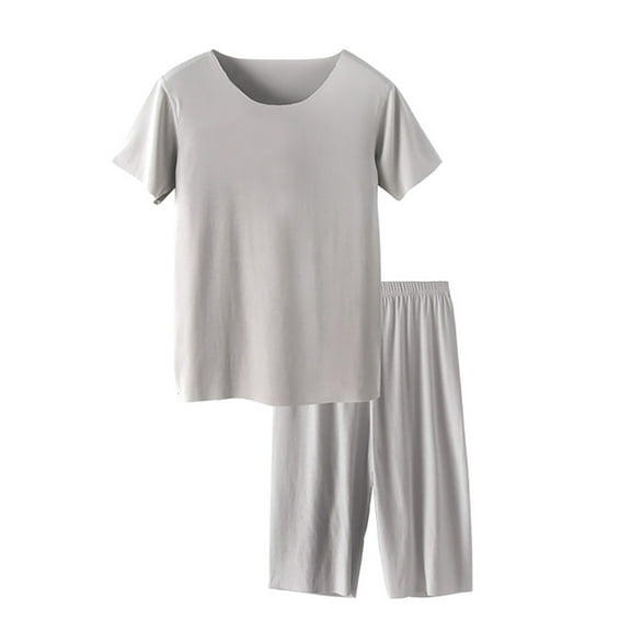 Jiilone Toddler Girls Pajamas Sets 2Pcs Short Sleeve Solid Color Tshirts   Shorts Pajamas Sets Kids Boys Basic Sleepwear Soft Loungewear Pjs Lounge Suits