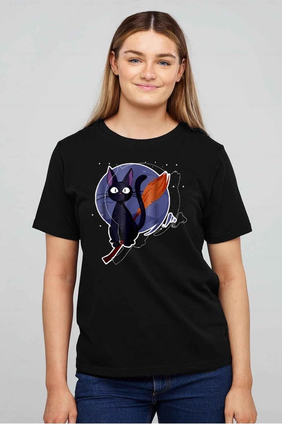 Jiji Cat Kiki's Delivery Service Studio Ghibli Fan T-shirt up to size 5XL.