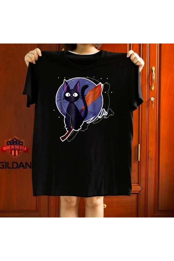 Jiji Cat Kikis Delivery Service Studio Ghibli Fan T shirt Gift Graphic Tee,for unisex up to 5XL