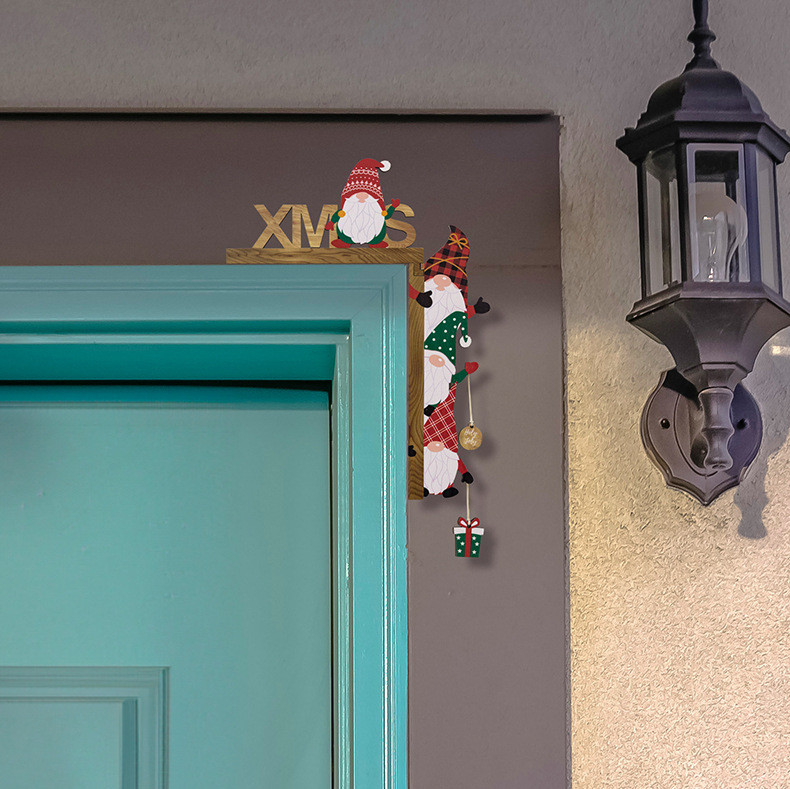 JikoIiving Christmas Door Frame Decoration Santa Claus Door Frame