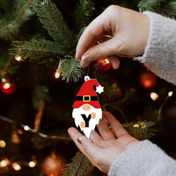 JikouIivo Christmas Tree Decoration Pendant, Personalized Christmas 26 Initial Letter Ornaments,Christmas Ornament Hanging Name Word Candy Canes Christmas Tree Ornament