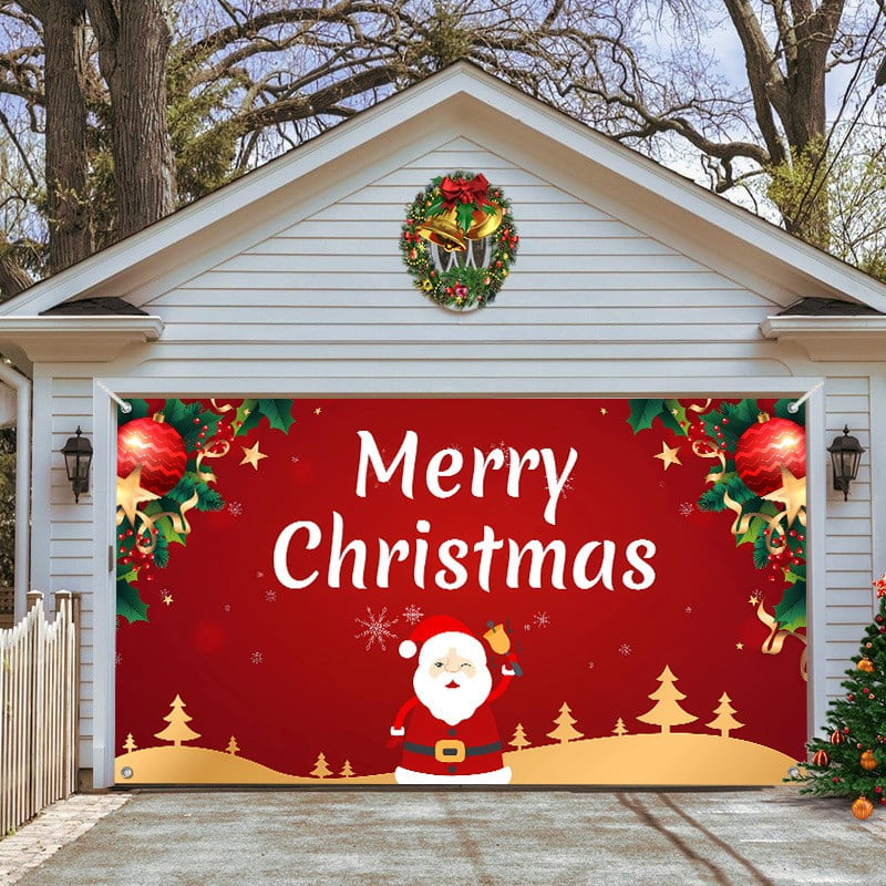 JikoIiving Garage Door Christmas Decorations, 2023 Christmas Garage ...