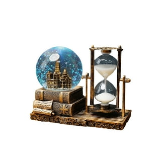 Christmas Snow Globe Lantern, Battery Operated Lighted Swirling Glitter  Water Lantern with Timer for Christmas Home Decoration, Snowman (Black)