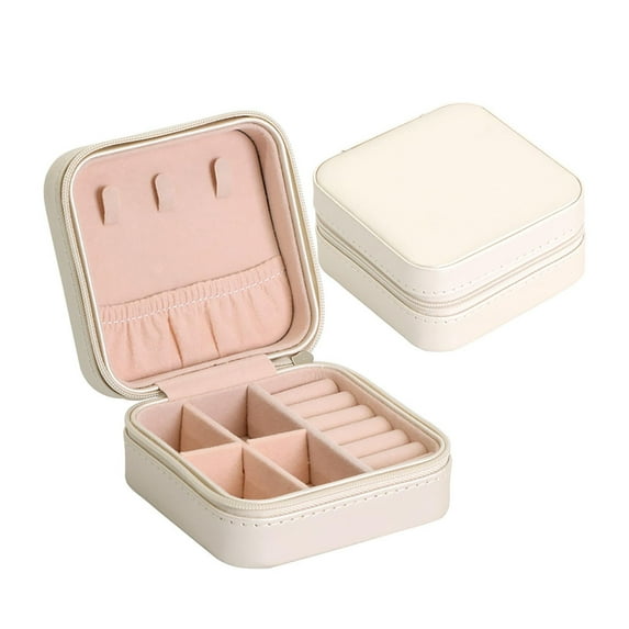 JikouIivo PU Leather Small Jewelry Travel Organizer,Travel Portable Jewelry Case for Ring, Pendant, Earring, Necklace, Bracelet Organizer Storage Holder Boxes