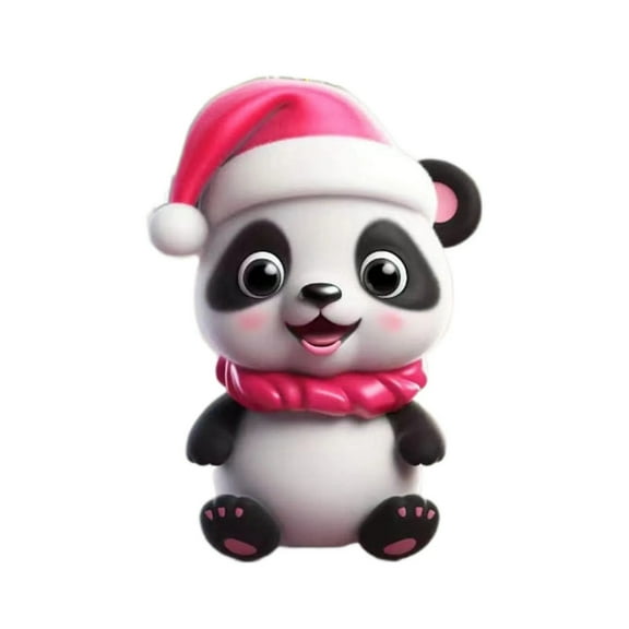 JikouIivo Panda Christmas Ornaments Acrylic Hangable Panda Car Accessories Cute Bear Ornament for Christmas Tree Living Room Home Window Outdoor Car, Backpack Panda Ornaments