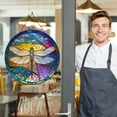 thumbnail image 1 of JikouIivo Stained Glass Window Hangings,Outdoor Wall Art Dragonfly Glass Hanging Wall Decoration Color Mosaic Decoration with Hook,for Window Door Garden, 1 of 5