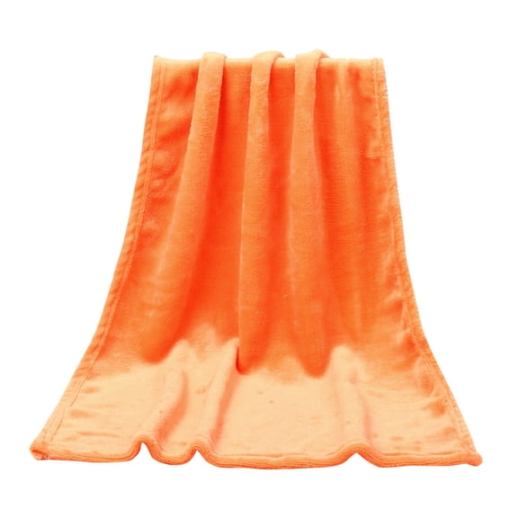 JikouIivo 19.68*27.55in Fashion Solid Soft Throw Kids Blanket Warm Coral Plaid Blankets Flannel Under $5