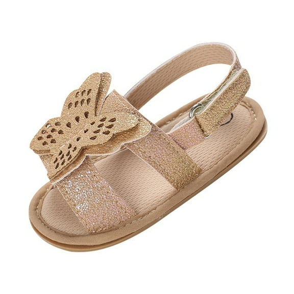 JikouIivo Baby Girls Boys Sparkly Bowknot Sandals Premium Soft Anti-Slip Rubber Sole Infant Summer Outdoor Shoes Toddler First Walkers