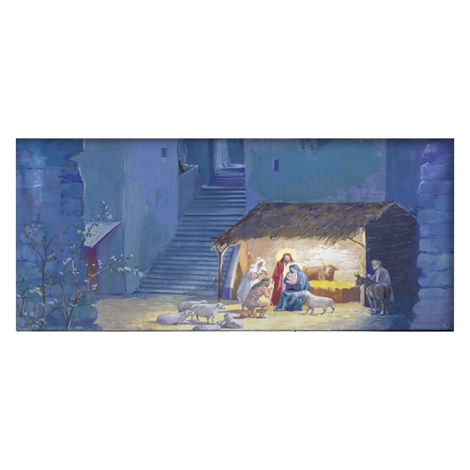 Jikolililili Christmas Nativity Garage Door Decoration, Christmas