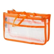 JikouIivo Clear Makeup Bags, Large Clear Makeup Cosmetic Toiletry Bag, Clear Plastic Mesh Tote Bags with Zipper Handle Portable Travel Luggage Pouch Airport Airline Vacation Organization