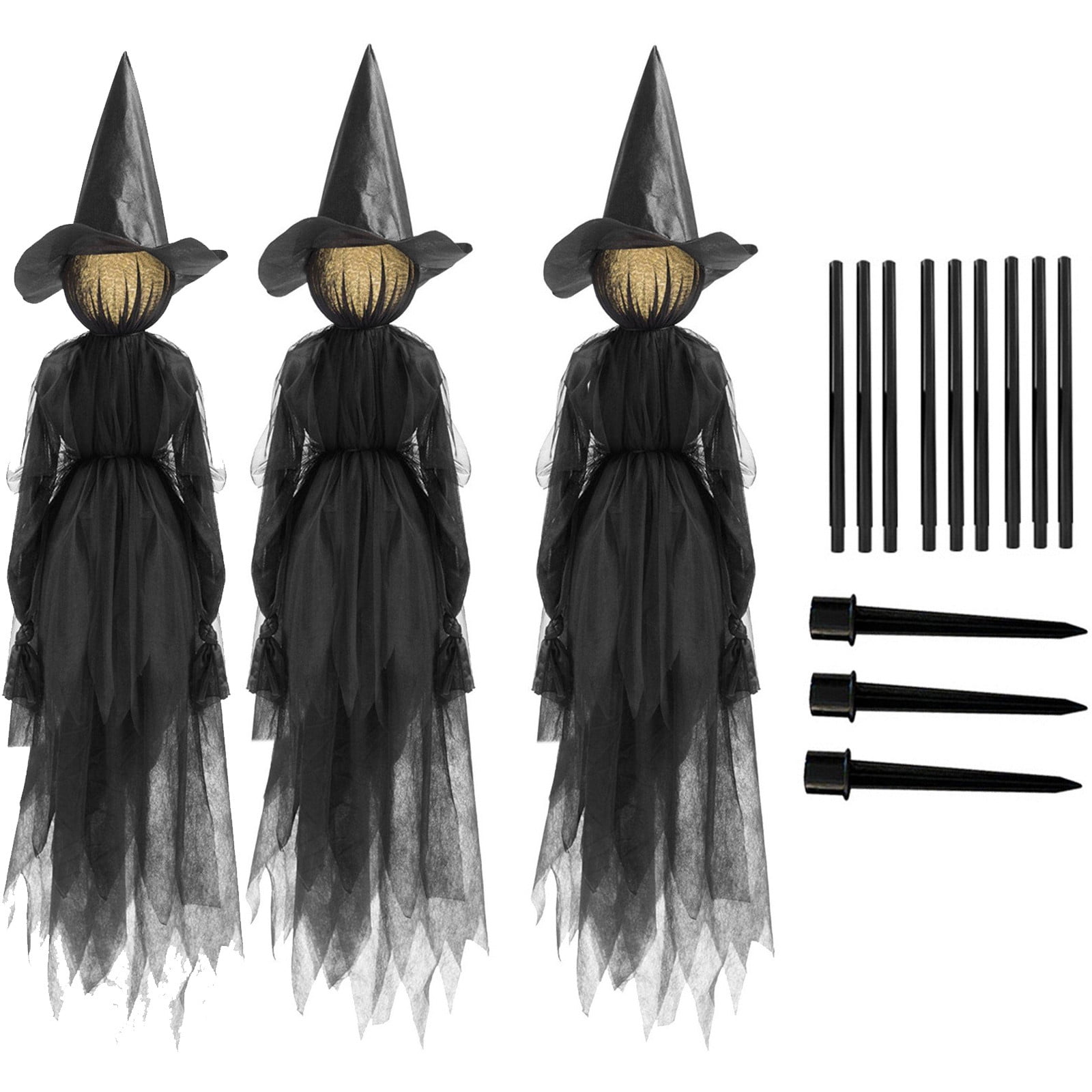 Jikolililili Halloween Decorations Witches Stakes Glowing Hand in Hand Ghost Scary Witch Light