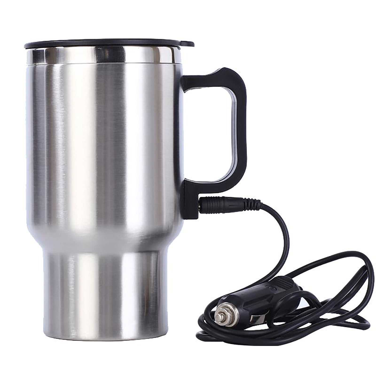 Portable 12V Thermos Van Tea Coffee Mug Electric Thermal Flask Heating Cup  Car Accessories BLACK SMALL SCREEN 