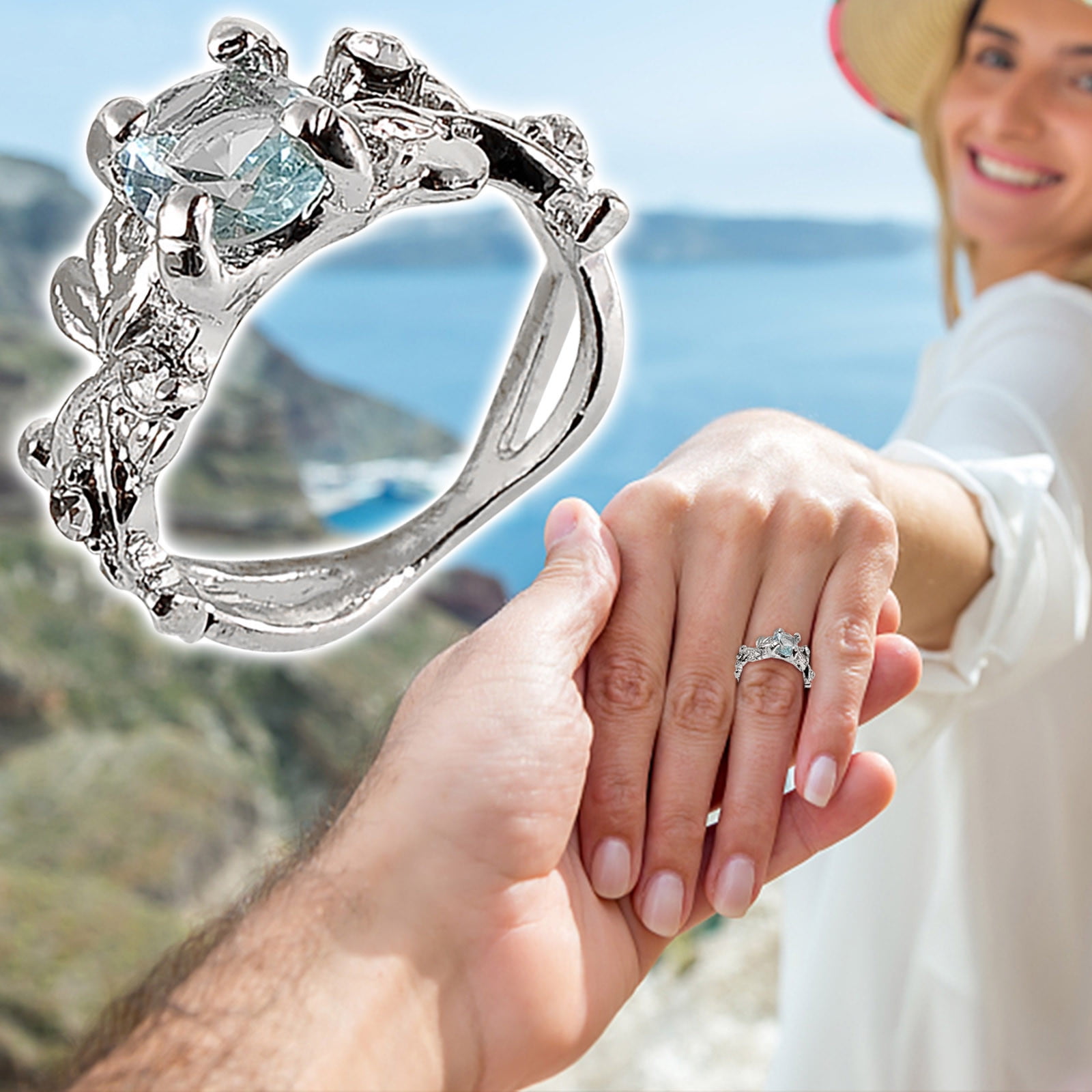 Jikolililili Ladies Fashion Ring Silver Full Diamond Round Diamond Wedding  Ring Gift 1 Piece Ring 1pc Hypoallergenic Rings Christmas 2022 Deals  Clearance 