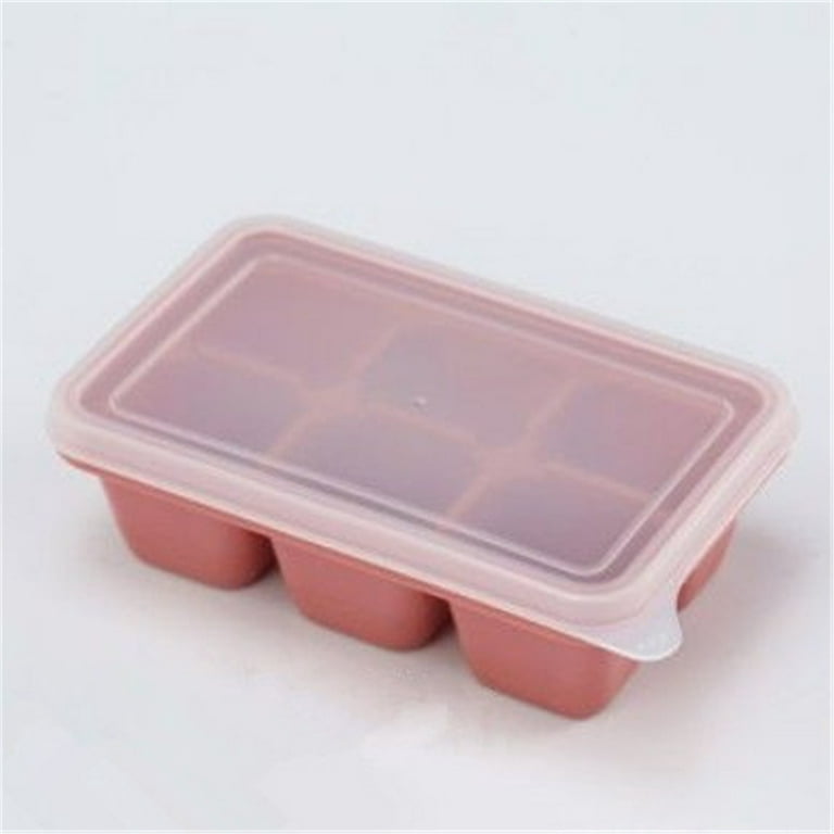Large Ice Cube Tray with Lid, Stackable Big Silicone Square Ice Cube