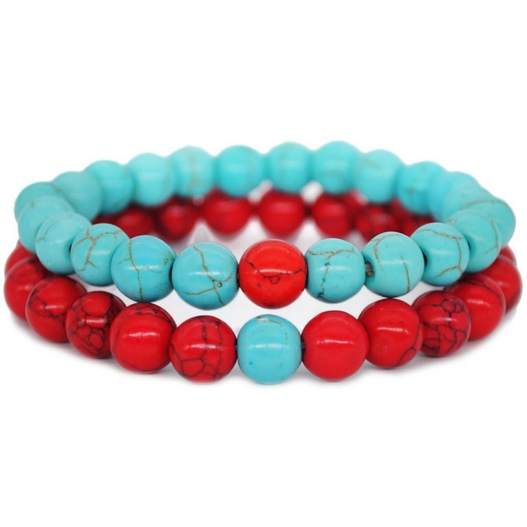 Jikolililili Long Distance Bracelets For Lovers Couples Matching Gift Matte Agate 8mm Bead Stone Gift for Her Walmart