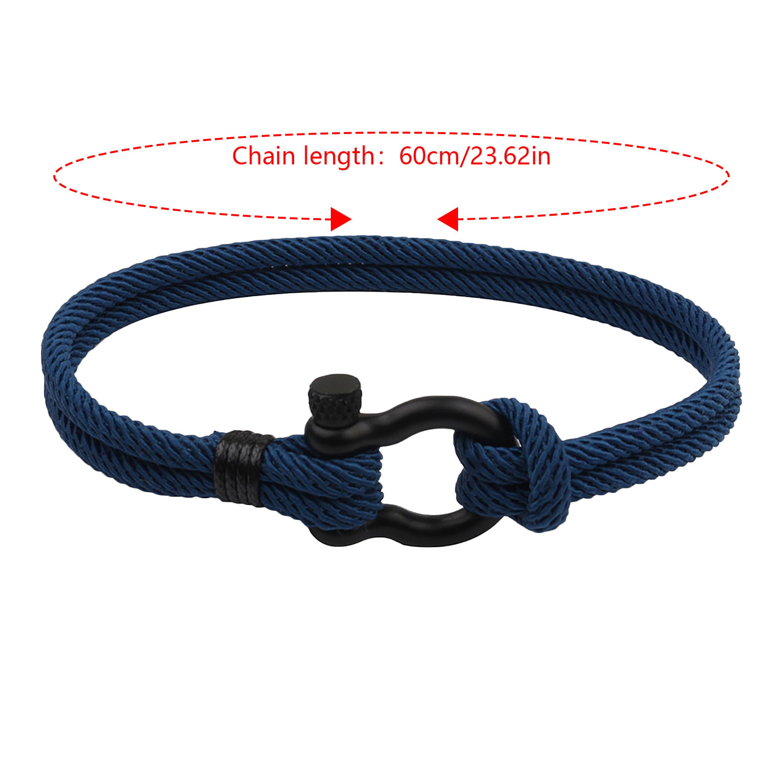 Jikolililili Men Women Steel Screw Anchor Shackle Nautical Sailor Rope  Wristband Wrap Bracelet Bangle Bracelets for Women 