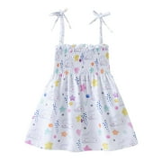 Jikolililili Toddler Baby Girl Dresses Casual Sleeveless Straps Cute Floral Princess Sundress Summer Clothes Outfits 12M-5T
