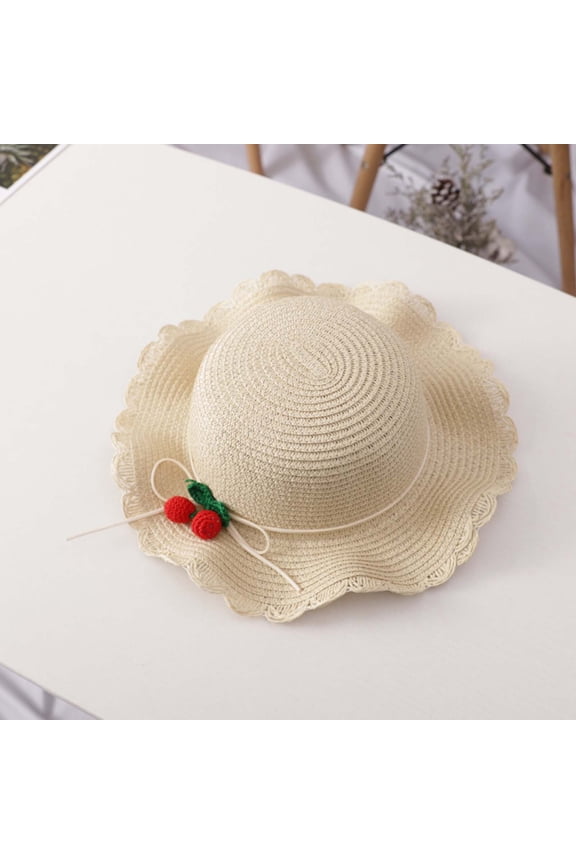 Toddler Baby Girls Wide Brim Straw Sun Hat with Shoulder Bag Set Cute Pompom Beach Cap