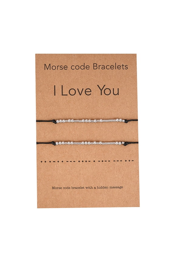 Unlock Password Matching Bracelet Morse Code Simple Fashion Black Woven Rope Bracelet For Lovers Best Friend In Women's Jewelry