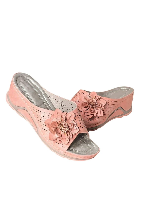 Woman Fish Mouth Collection Leather Soft Footbed Orthopedic Arch-Support Sandals Womens Shoes Wide Width Flats Summer Deal