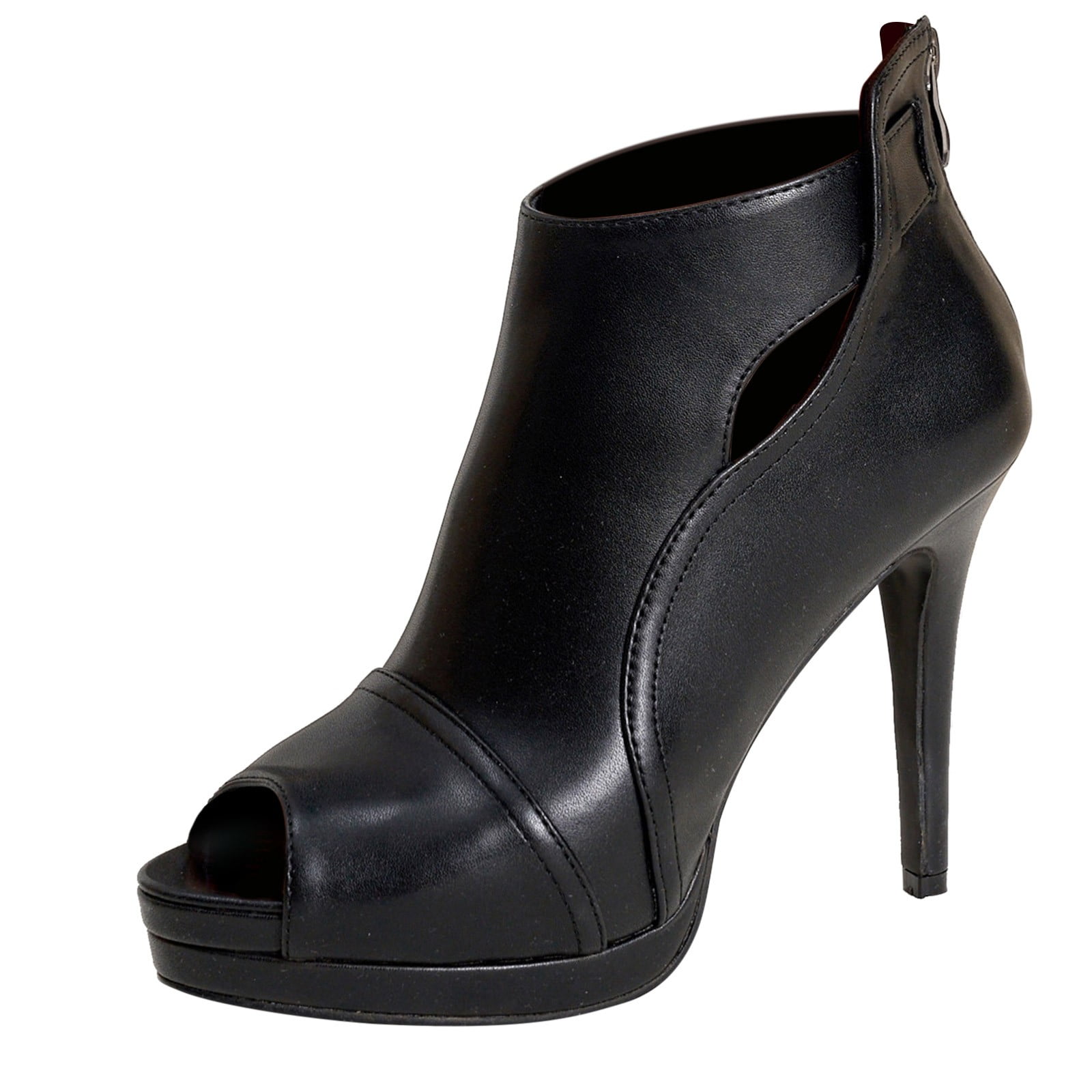 Women's Cute Zip-Up Stiletto High Heel Sandals - 8.5cm Heel, Peep Toe, Nubuck Leather, Casual & Party Wear - View #9
