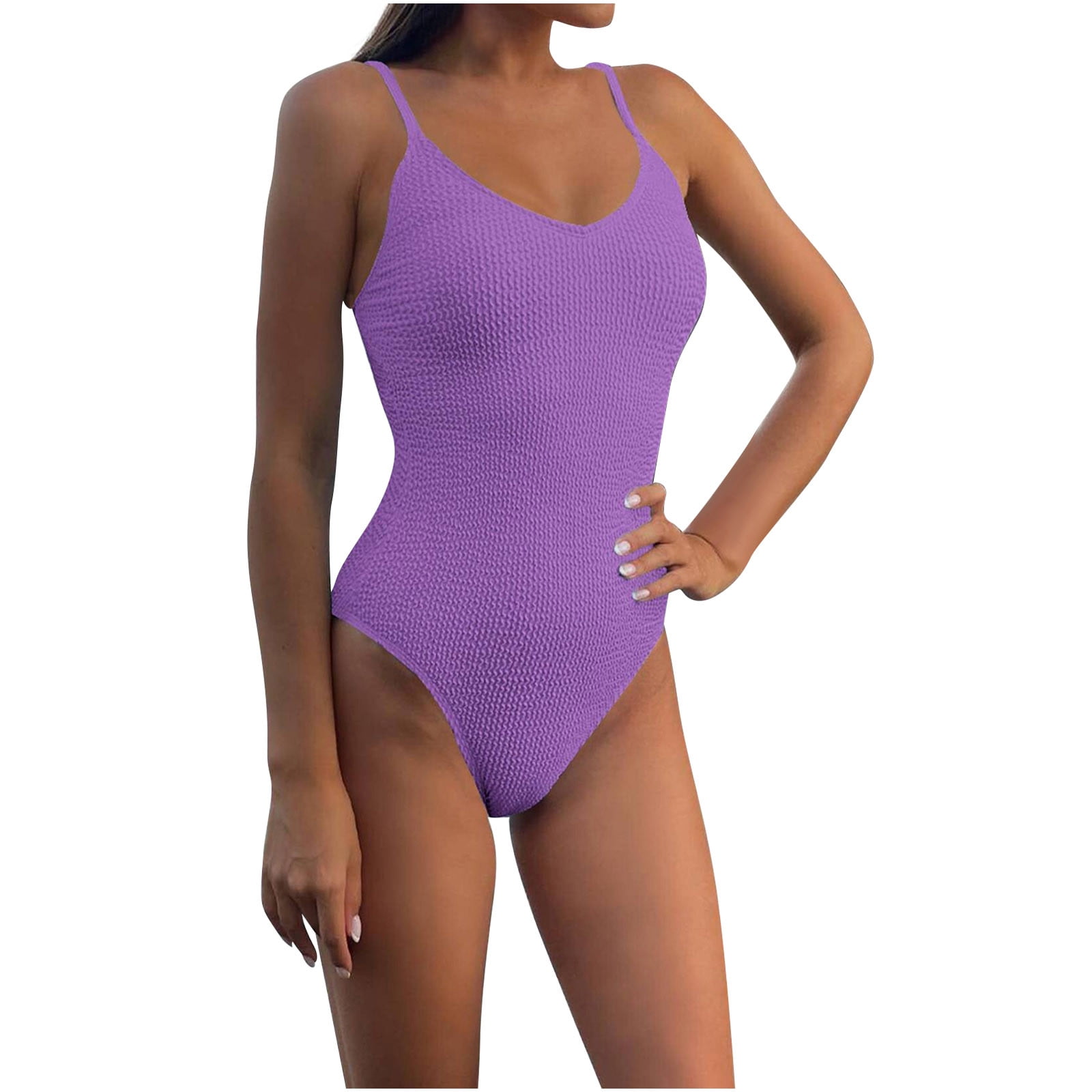 Jikolililili Women's 23 New Fashion Style With Bra Pad, No Steel Support,  Multi-color New Fashion One-piece Swimsuit, Sexy Solid Color Swimsuit, One- piece Sexy Swim 2023 Plus Size Swimsuit 