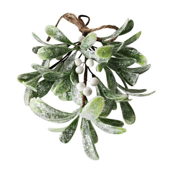 JikouIivo Artificial Plants, Multifunctional Fake Green Plants, Reusable Simulated Mistletoe Branches, Durable Artificial Mistletoe Frosted, Festive Mistletoe Garland for Christmas Tree, Crafts