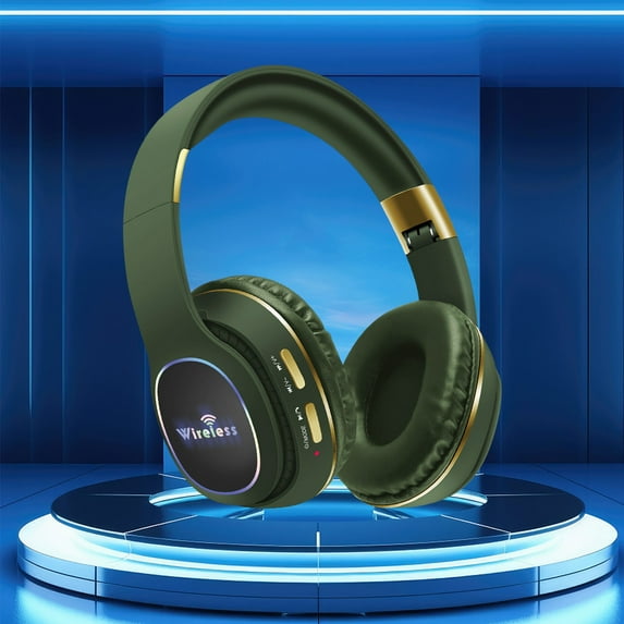 JikouIivo Clearance! Headphones Wireless Bluetooth Headset Subwoofer Bluetooth Mobile Computer Game Music Sports Game Headphones With LED Lights