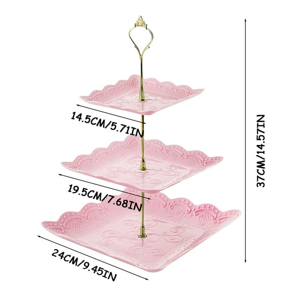 JikouIivo Cupcake Stand, 3-Tier Dessert Plates Mini Cakes Fruit Candy Display Tower Lollipop Stand Cookie Cupcake Tower Dessert Stand Lollipop Stand Cake Stand Tray Rack Candy Buffet Holder