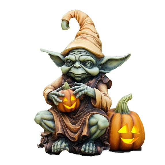 JikouIivo Halloween Pumpkin Alien Outdoor Decoration, Porch Halloween Decorations Lighted Pumpkin Outdoor