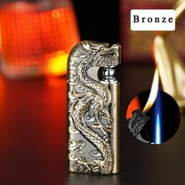 JikouIivo Lightsaber Torch Lighter,Windproof Double Flame Inflatable Lighter Double Fire Direct Conversion Open Flame Inflatable Lighter Metal Three-dimensional Relief Dragon Men's Lighter