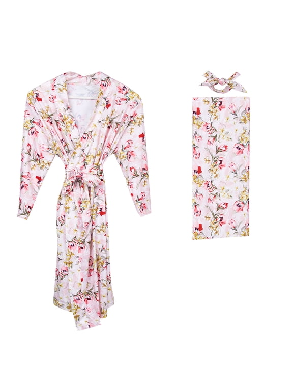Maternity Tops Breastfeeding Shirts for Women Maternity Robe And Matching Baby Set Labor Delivery Robe And Swaddle Set